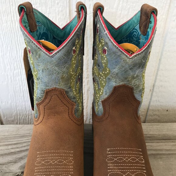 Corral Prickly Pear Cactus Womens Brown Leather Western Boots 7.5 M W5003 - Picture 10 of 13